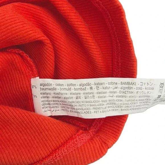 Bershka Ribbed Crop Tank Tops Bundle | Orange & Beige Knit Stretch Basics| Small - Picture 4 of 8